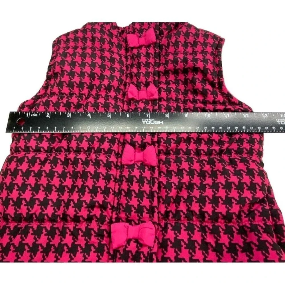 PENELOPE MACK Girls Puffer Vest Full Zip Bow Accents Child Sz 3T Pink Black 77-1